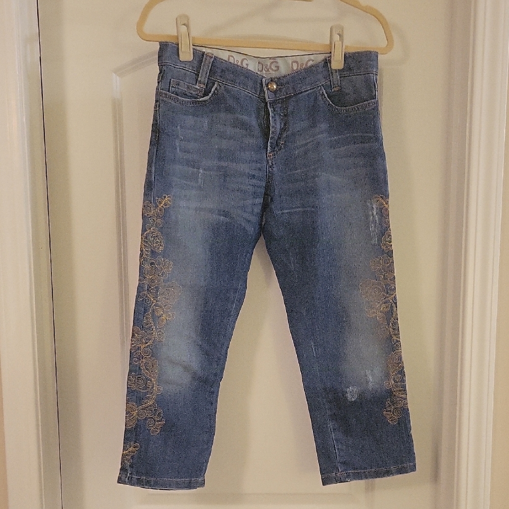 D&G Denim Pants with Gold Detailing